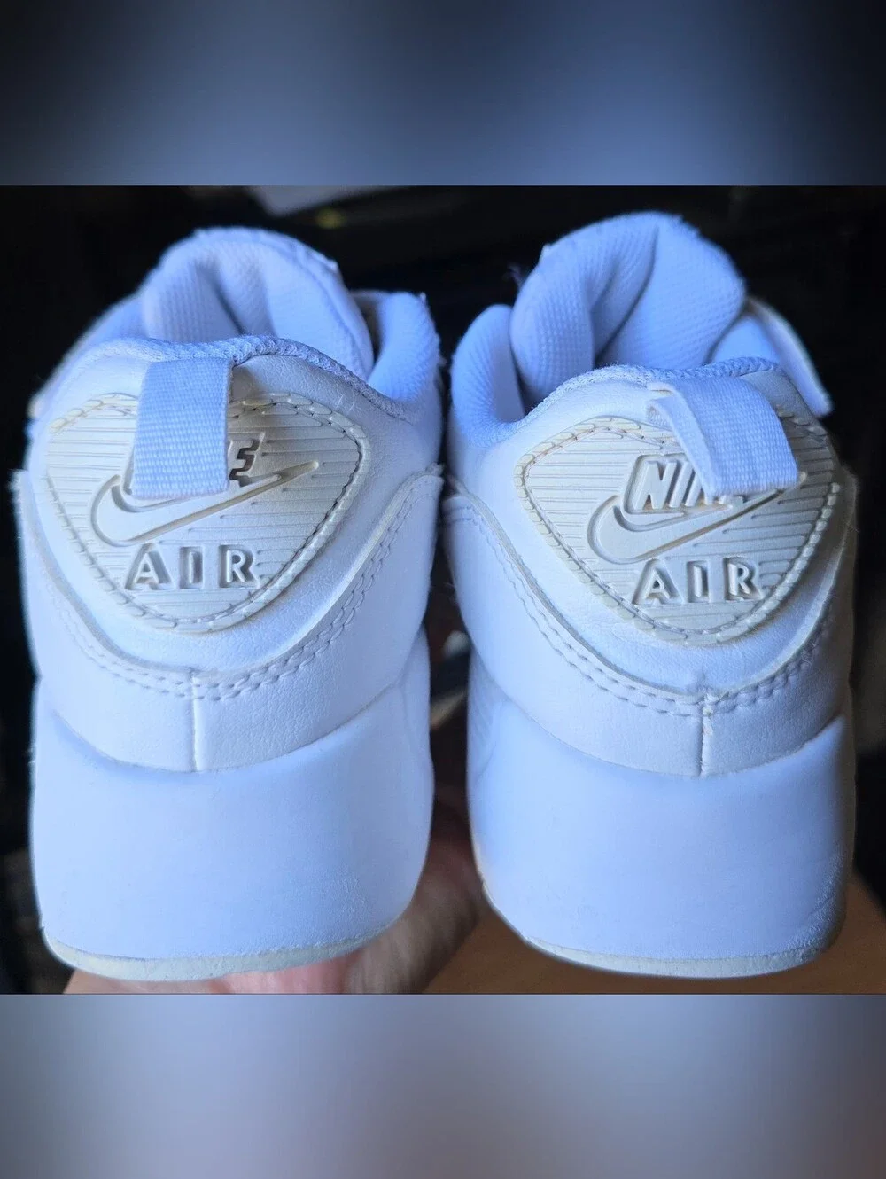 Sz 2.5Y Little Kids NIKE AIR MAX 90 LTR 'Triple White' Running Shoes